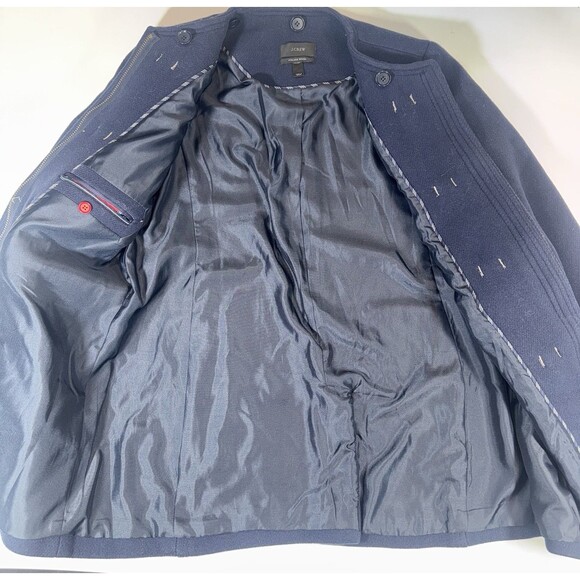J. Crew Italian Stadium-Cloth Wool Toggle Duffle Coat Navy Size 10/ 12 G8982 - Picture 9 of 13